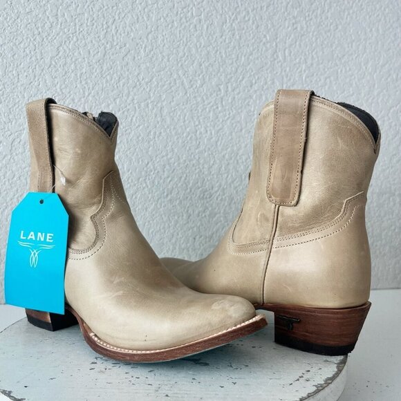 Lane PLAIN JANE Womens Cowboy Bootie 7.5 Butterscotch Western Cowgirl Ankle Boot - Picture 11 of 11